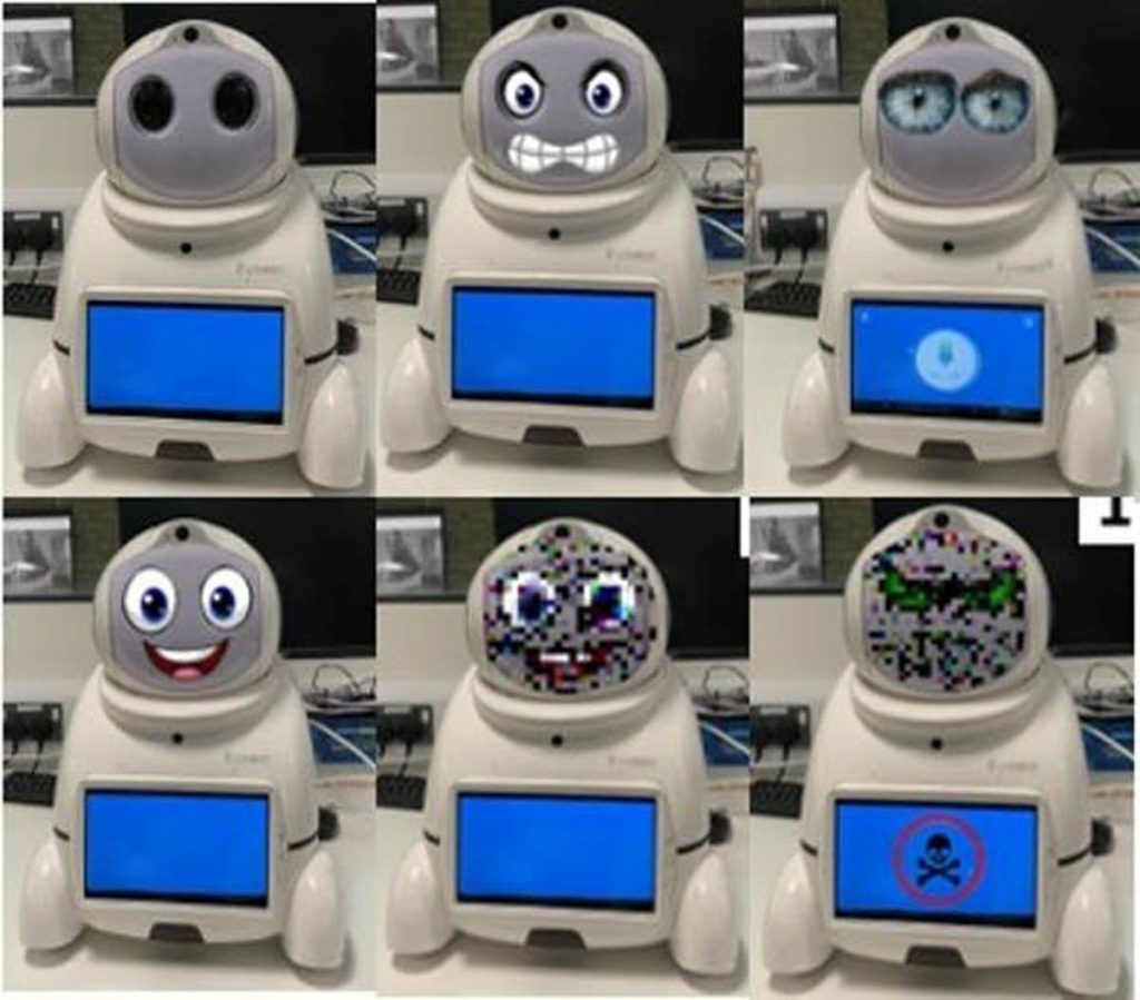 Canbot robots with different facial expressions and designs