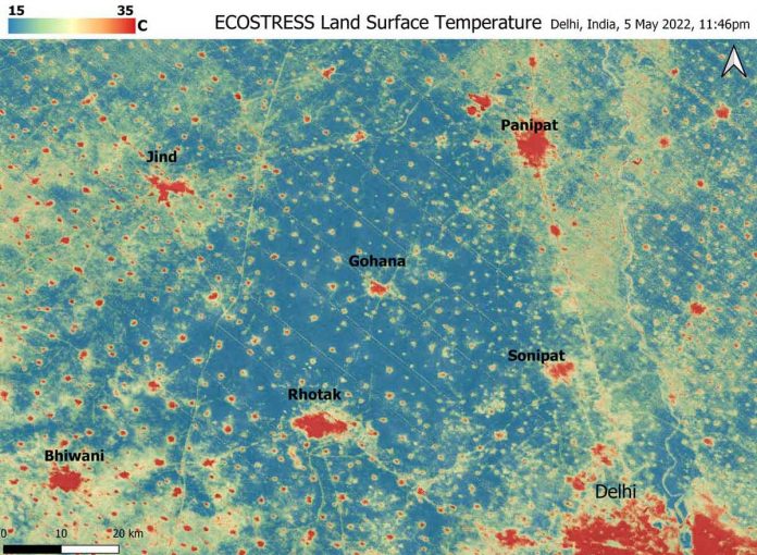 NASA's ECOSTRESS detects 'heat islands' in extreme Indian heat wave